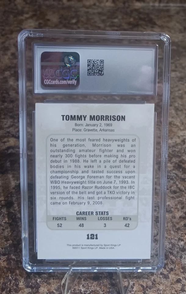 2011 Sportkings Ringside Round Two #121 Tommy Morrison Gold SSP CGC 10 - Image 2 of 2