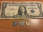 Silver Mercury Dimes 36-38-40 with One 1957 Silver Certificate