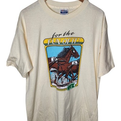 Vintage 90s OTB Horse Racing Shirt USA Made Single Stitch Mens XL Hanes Rare