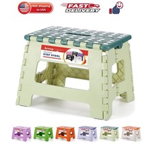 Folding Step Stool 9 Inch for Kids, 300 lbs, Bicolor Green