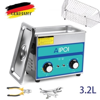 3.2L Ultraschallreiniger mit Heizungstimer & Korb mechanisch Schallmaschine