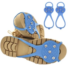 Non Slip Gripper Spikes for Shoes, Ice Snow Grips Traction Cleats with 5 Steel