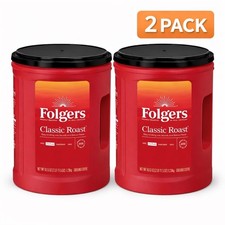 2 pack -Folgers Classic Roast Ground Coffee 43.5 oz Large FREE SHIPPING 11.95 per pound