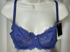 Wacoal Underwire Mesh Bra 36B Balconette Vivid Attraction Blue 851384