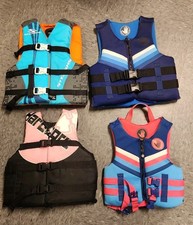 Lot of 4 Life Jackets – Disney, Hyperlite,StearnsYouth & Child Siz.USCG Approved