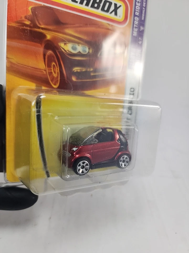 Matchbox Smart Cabrio Red #29 Metro Rides Diecast Car Burgundy - Image 3 of 4