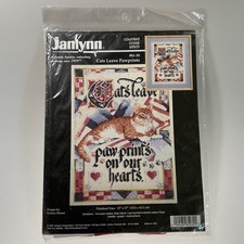 NEW Janlynn Cats Leave Pawprints Hearts Counted Cross Stitch Kit 81-30