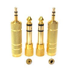 SiYear 3.5mm 1/8 inch TRS Plug to 6.35mm Adapter Set 4-Pack , gold