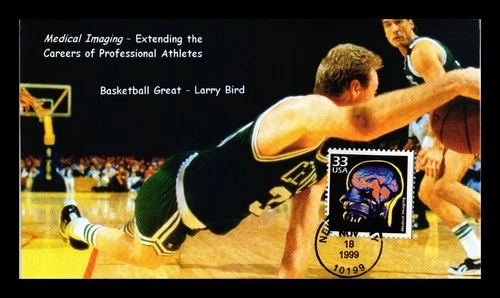 DR JIM STAMPS US COVER MEDICAL IMAGING FDC LARRY BIRD BASKETBALL GREAT