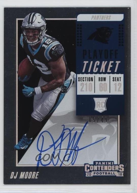 2018 Contenders RPS Variation Playoff Ticket 5/49 DJ Moore Rookie Auto RC 10b1