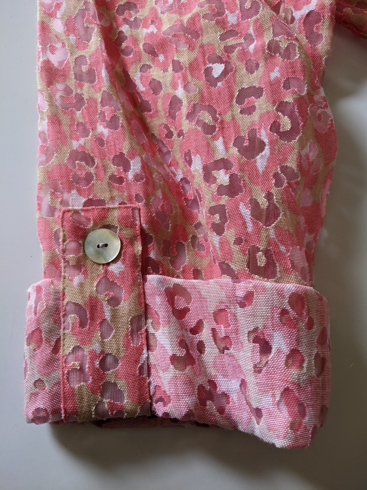 Ruby Rd Pink Leopard Print Blouse Jacket M Semi S… - image 7