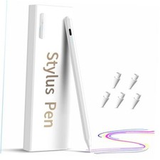 Stylus Pen for iPad, 2018-2025 Fast Charge with Tilt Sensitivity  Palm White