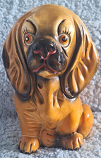 Vintage Brown Old Mould Dog Moneybox Coin Bank with Coin Slot