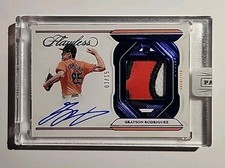 2023 Panini Flawless Grayson Rodriguez RC Sapphire 3 Color Patch Auto #3/15