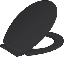 Ram® Black Soft Close Toilet Seat with Adjustable Hinges Loo Toilet Seat Quick