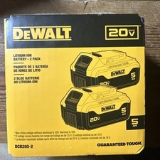 NEW DCB205-2 DeWalt 20V MAX DCB20 5.0Ah Lithium-Ion Battery 2-Pack