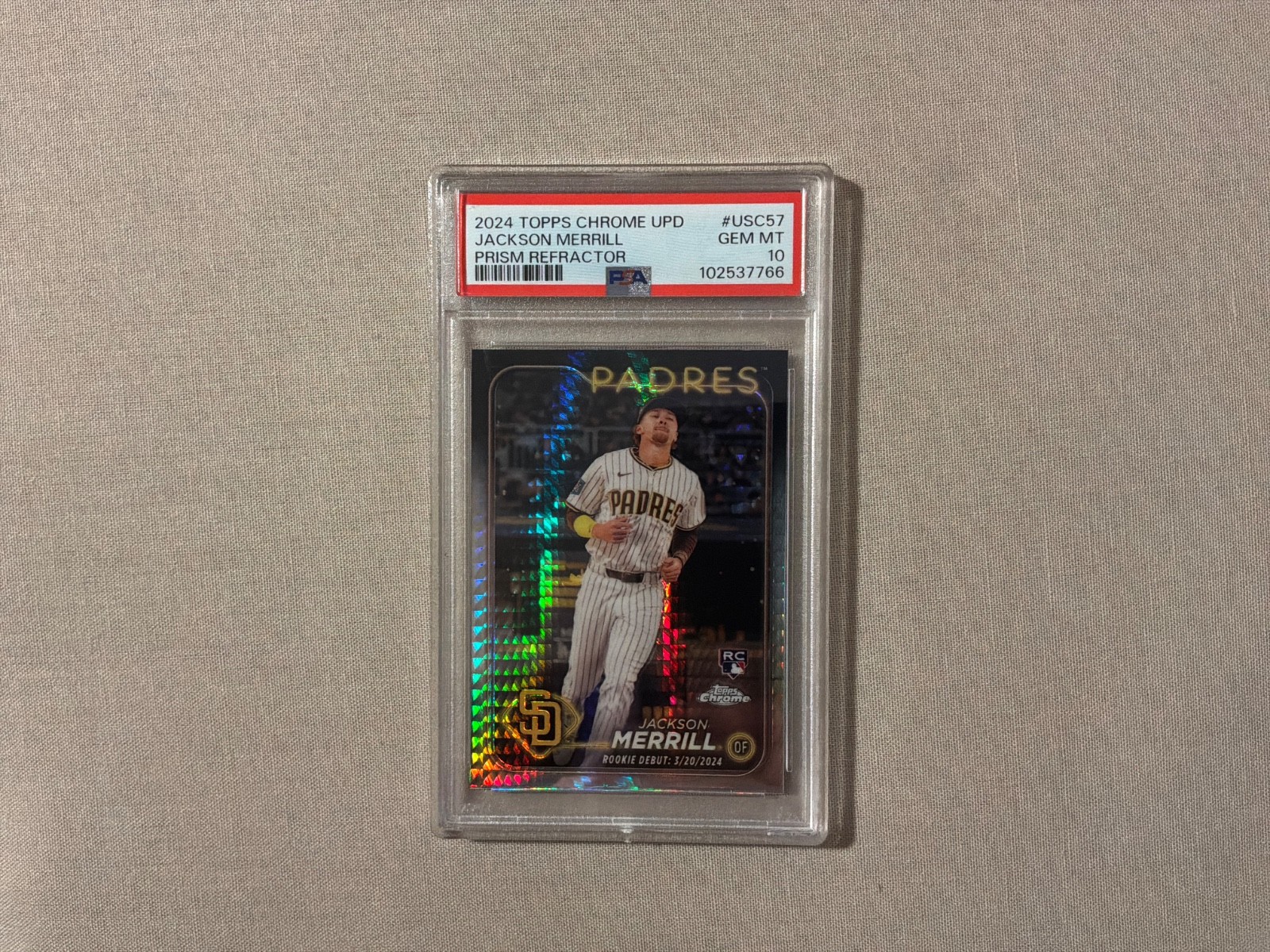 2024 Topps Chrome Update - Jackson Merrill #USC57 Prism Refractor - PSA 10