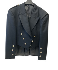 42R Lochcarron Prince Charlie Kilt Jacket and Waistcoat Black 22 