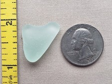 PURE BEACH SEA GLASS SURF TUMBLED HEART SHAPE FOAM LIGHT GREEN FROSTED RARE V03