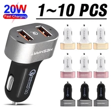 Dual Port USB A Fast Car Charger Adapter For iPhone16 15 14 13 12 11 Pro Max Lot