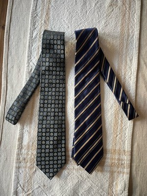 Canali 100% Silk Men s Tie Lot of 2 Multicolor Striped Designer Classic