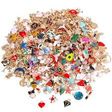 SANNIX 350Pcs Bracelet Charms Jewelry Making Charms Assorted Gold Plated Ena...