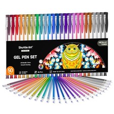 Shuttle Art 50Pack Metallic Gel Pens 25 Metallic Gel Pens Set 25 Refills Perfect