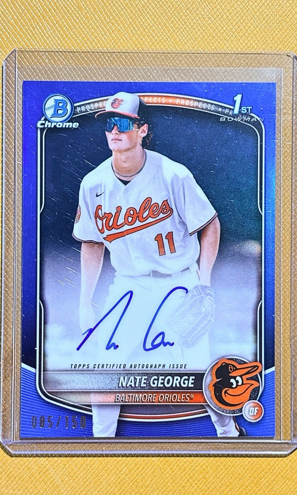 2025 Bowman Chrome 1st Bowman Nate George Auto Blue Refractor /150 CPA-NG