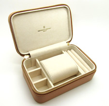 Frederique Constant Beige Leather Jewellery Travel Case