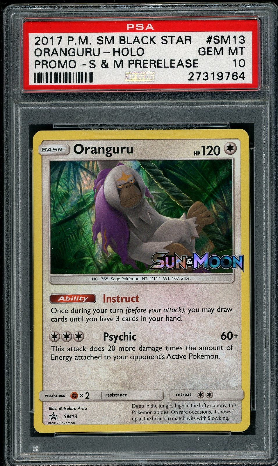 POP 1 2017 Pokemon Black Star Promo Prerelease Oranguru Holo PSA 10 GEM MINT