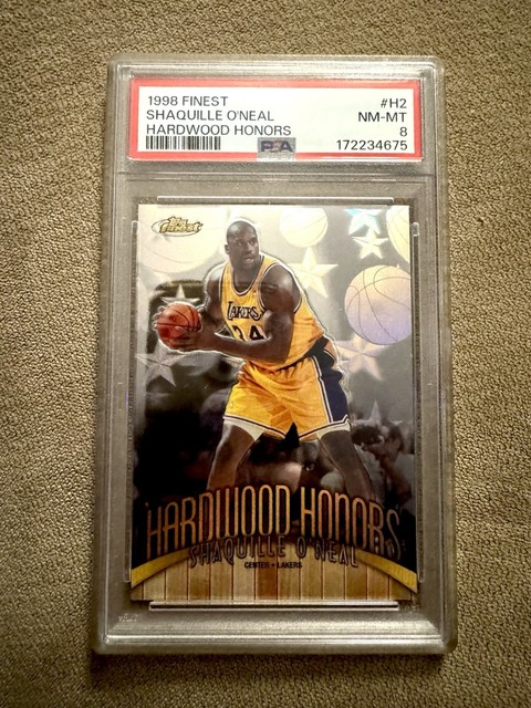 Topps Finest 1998 Shaquille O'Neal Hardwood Honors PSA 8 #H2
