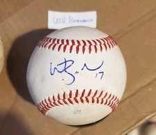 Autographed Baseball game used WILL BRENNAN Cleveland Guardians 