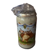 2009 - Wiesn Wirte Krug mit Zinndeckel, Brauereikrug, Bierkrug, Steinkrug