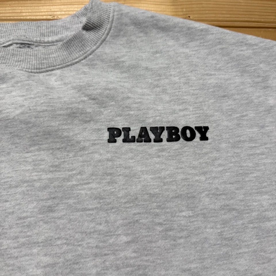 Playboy PacSun Embroidered Logo Fleece Crewneck Pullover Sweatshirt Size Medium - Image 2 of 4