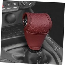 Leather Car Gear Shift Knob Cover, Stick Shift Cover, Anti-Slip Dust Wine Red