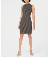 bar III Womens Mesh Bodycon Dress, Black, Small