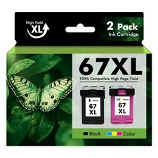 67XL Ink Cartridge for HP Ink 67 Deskjet 2700 2755 4152 4155 Envy 6055 6455 5055