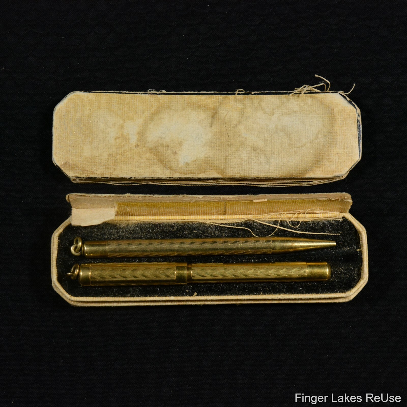 1920s Gold-Toned Vintage Pocket-Sized Fountain Pen & Pencil Set