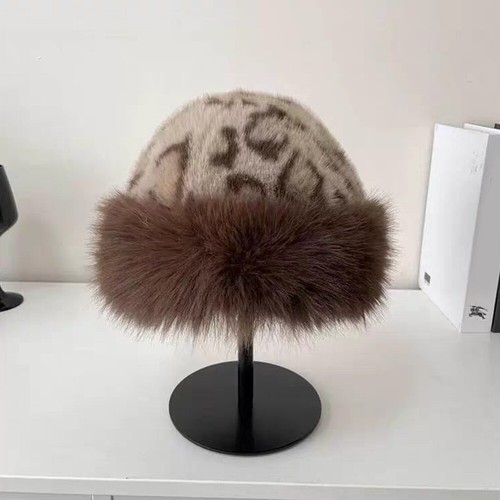 Winter Plush Ear Protection Leopard Print Cap Windproof Warm Headgear Fluffy Fur - Picture 8 of 26