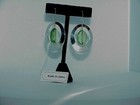 QVC Steel By Design Stainless Steel Oval Dangle Green Prism Earrings $99 New Box — photo 3