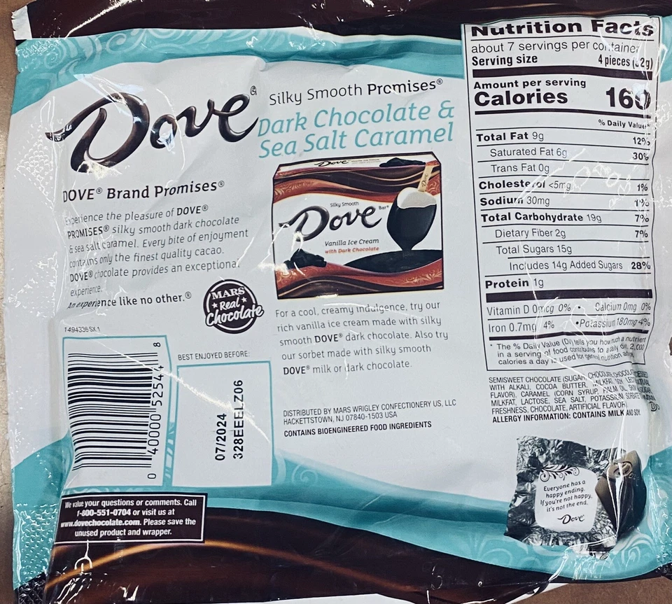 Dove Dark Chocolate & Sea Salt Caramel Smooth Promises Candy Bag 7.61 Oz 2 PACK - Image 3 of 3