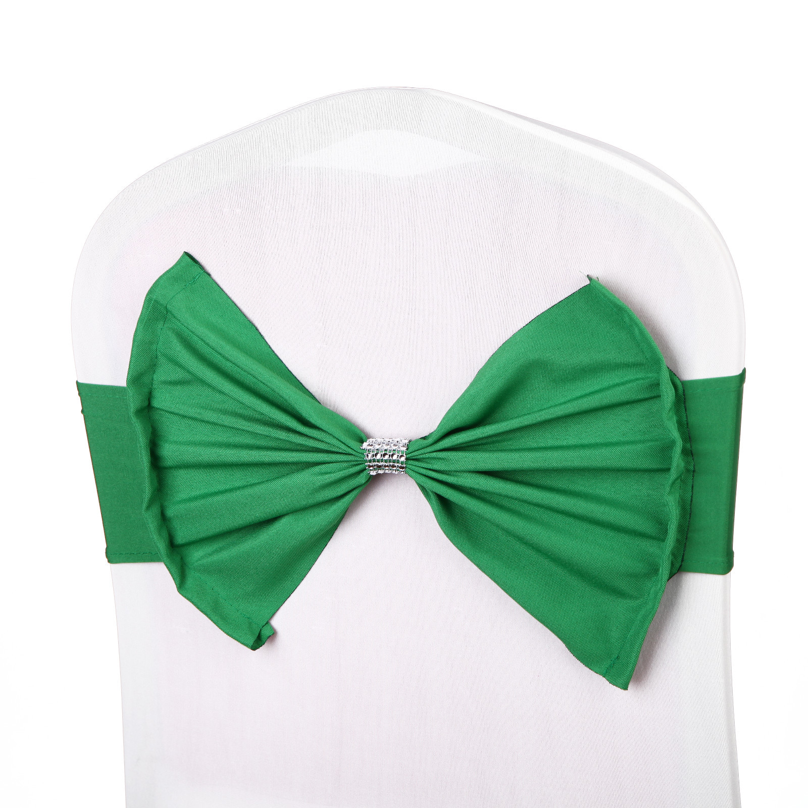 Ready Made Elasticity Stretch Chair Cover Bow Band Buckle Slider Sashes