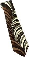 Fratelli Italian Men's Abstract Designer Tie 100 Silk 58  x3.75  Earthtones