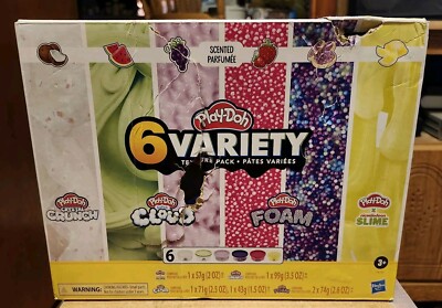 Play-Doh Slime Crystal Crunch Super Cloud & Foam Scented 6 Variety Texture Pack