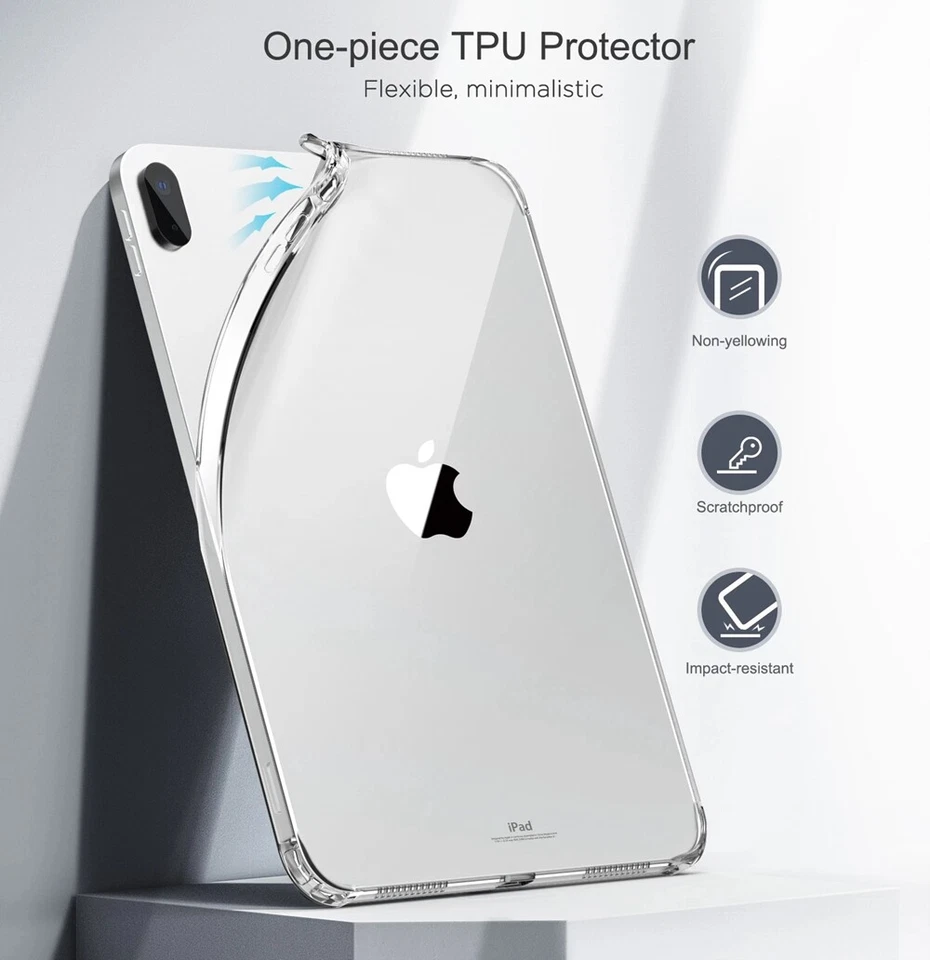 For iPad 11/10/9/8/7tth Gen Air 4 5 Pro 11 Soft TPU Clear Case Shockproof Cover - Image 3 of 4