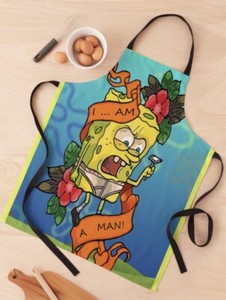Spongebob I Am A Man Apron See Description For Shipping Info Ebay