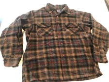 VTG 1960 Plaid Pendleton Flannel Shirt Rare Virgin Wool Loop Collar Hunting 50's