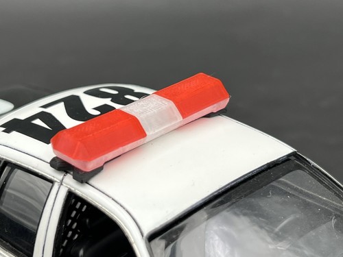 1/24 25 Scale Clear Red Code 3 MX7000 Lightbar Internal Lens Police Sheriff Fire - Picture 3 of 10