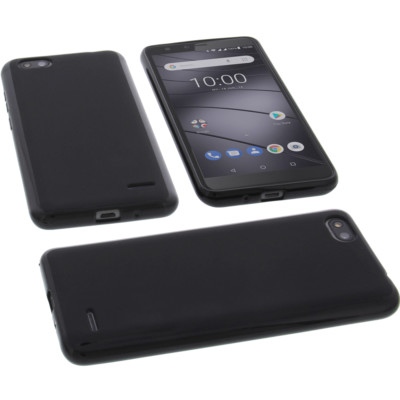 Tasche für Gigaset GS100 Handytasche Schutz Hülle TPU Gummi Case Schwarz