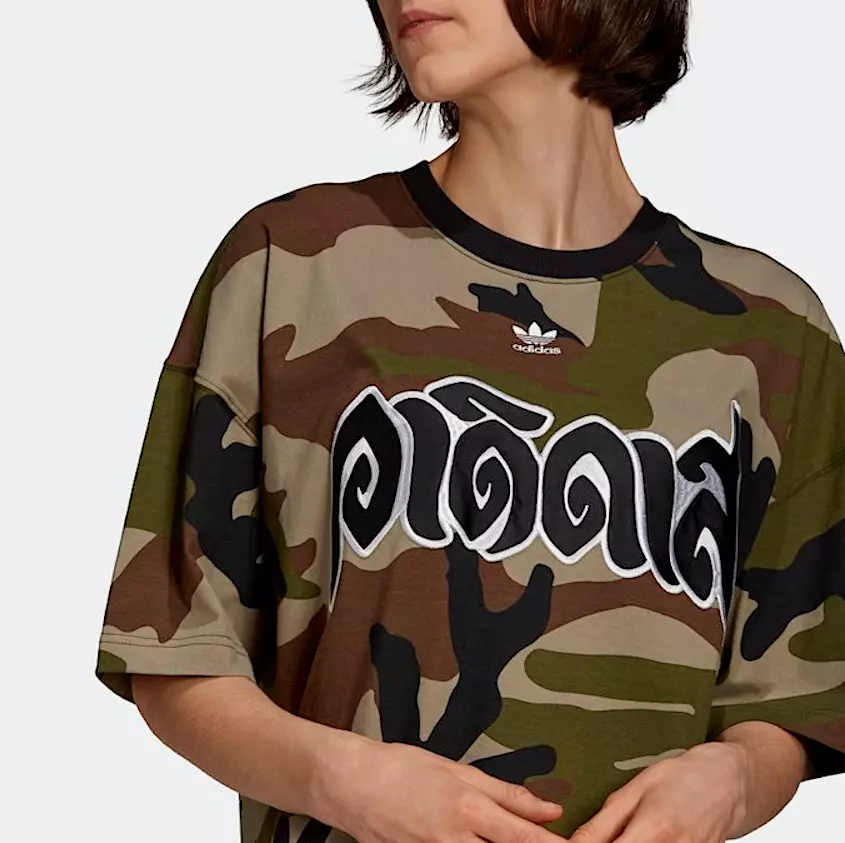 ADIDAS ORIGINALS X DRY CLEAN ONLY COLLECTION WOMEN CAMO TEE DRESS SIZE XS 32 NWT